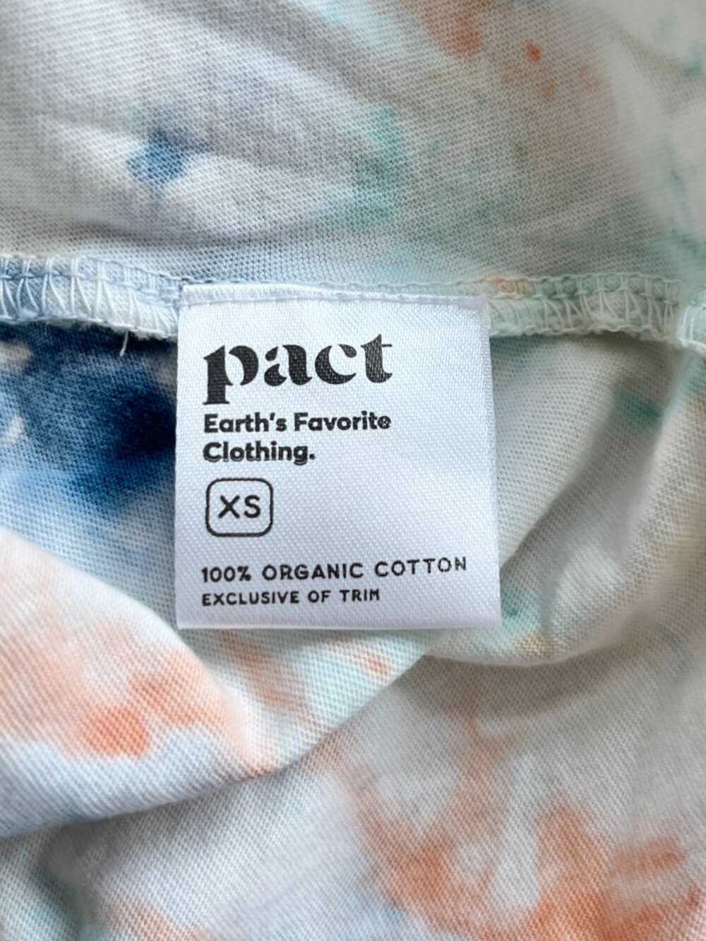 Pact Sunlight Tie Dye Organic Cotton Midi Dress NWT Size XS White Multicolor - Picture 4 of 7